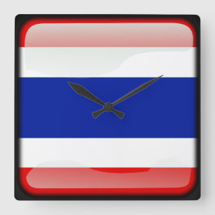 Reloj Cuadrado Bandera de Tailandia