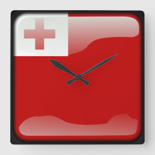 Reloj Cuadrado Bandera de Tonga