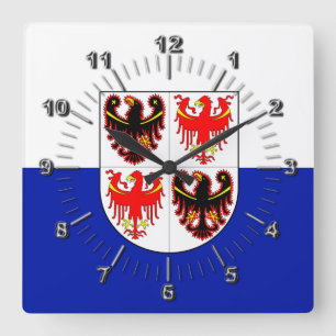 Reloj Cuadrado Bandera de Trentino-Alto Adige (Italia)
