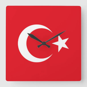 Reloj Cuadrado Bandera de Turquía