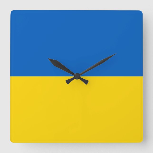 Reloj Cuadrado Bandera de Ucrania (Anverso)