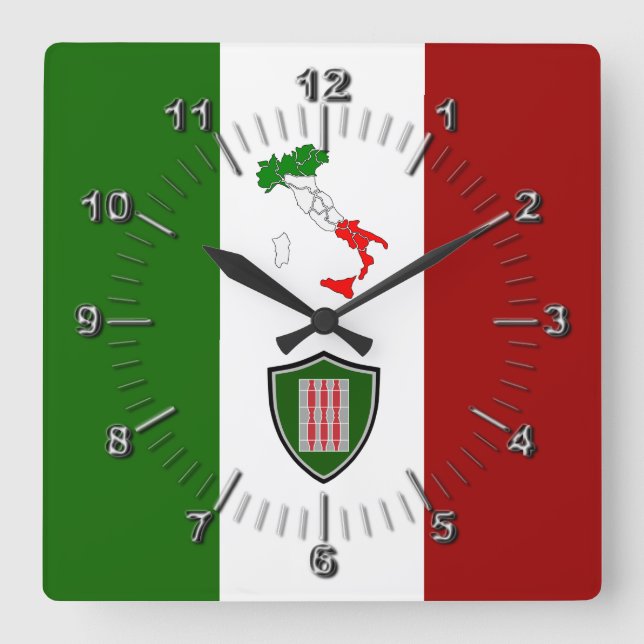 Reloj Cuadrado Bandera de Umbría (Italia) (Anverso)