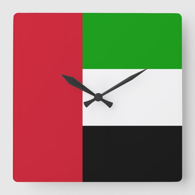 Reloj Cuadrado Bandera de United Arab Emirates (Anverso)