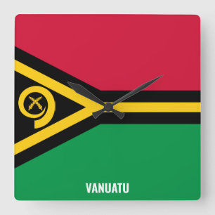 Reloj Cuadrado Bandera de Vanuatu deslumbrando al patriótico
