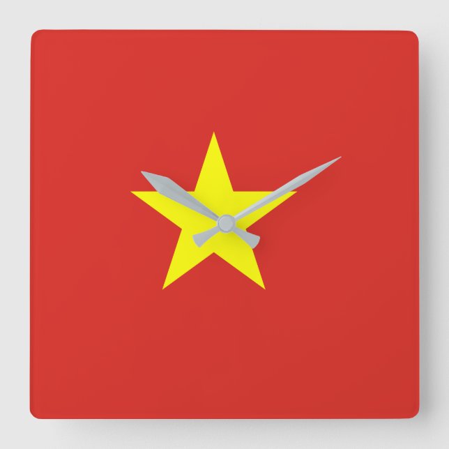 Reloj Cuadrado Bandera de Vietnam (Anverso)