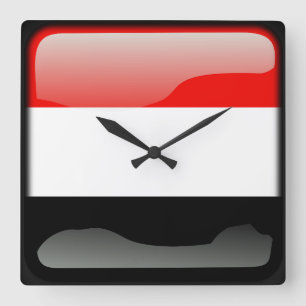 Reloj Cuadrado Bandera de Yemen