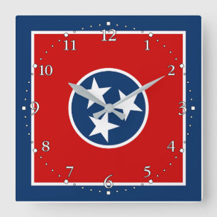 Reloj Cuadrado Bandera del estado de Tennessee