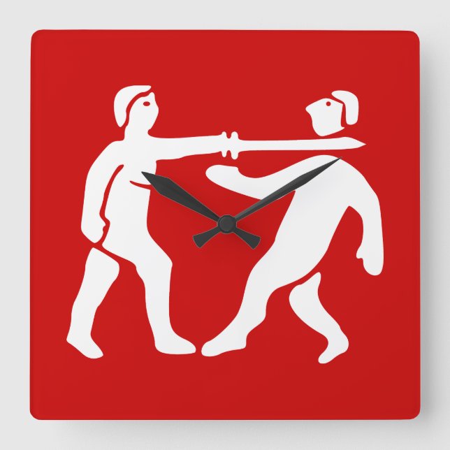 Reloj Cuadrado Bandera del Imperio Benín / Emblema (Anverso)