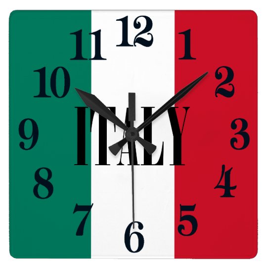 Reloj Cuadrado Bandera del italiano de Italia Italia