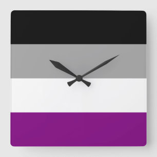 Reloj Cuadrado Bandera del Orgullo Asexual