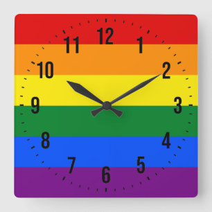 Reloj Cuadrado Bandera del Orgullo Gay Arcoiris LGBT