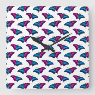Reloj Cuadrado Bandera del Orgullo Polisexual Mariposa de cerda