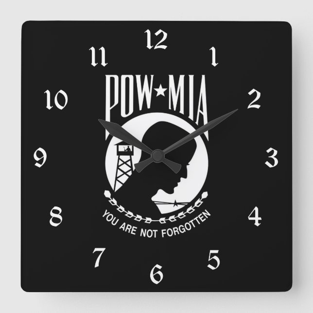 Reloj Cuadrado Bandera del POW MIA: Soldados desaparecidos en la 