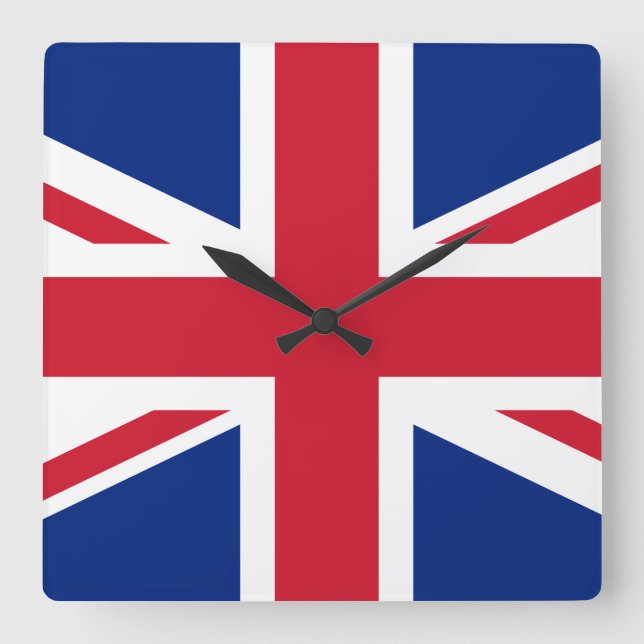 Reloj Cuadrado Bandera del Reino Unido (Anverso)