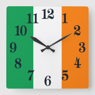 Reloj Cuadrado Bandera del trébol de Irlanda