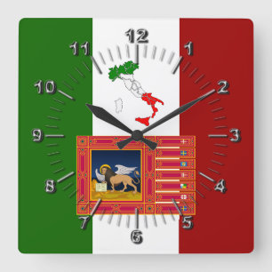 Reloj Cuadrado Bandera del Véneto (Italia)