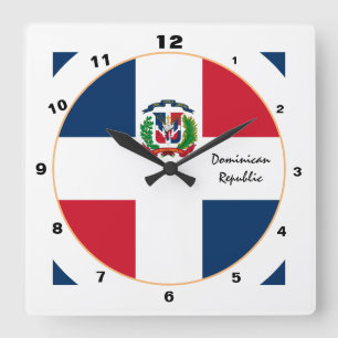 Reloj Cuadrado Bandera dominicana moderna, diseño de República Do