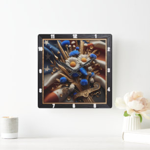 Reloj Cuadrado Bandera estadounidense cae como patriota