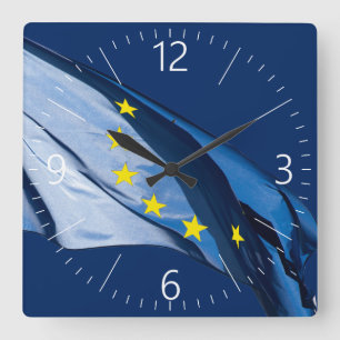 Reloj Cuadrado Bandera europea