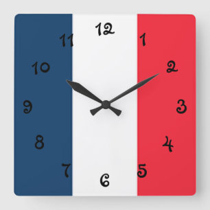 Reloj Cuadrado Bandera francesa