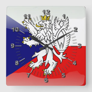 Reloj Cuadrado Bandera glamurosa de la República Checa