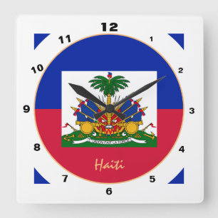 Reloj Cuadrado Bandera haitiana moderna, hogar de moda en Haití /