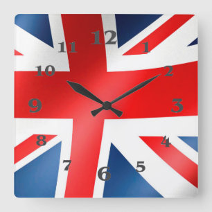 Reloj Cuadrado Bandera inglesa para Square-Wall-Clock