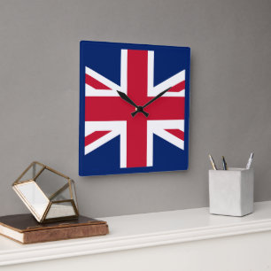 Reloj Cuadrado Bandera inglesa patriótica