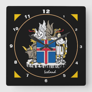Reloj Cuadrado Bandera islandesa moderna e Islandia de moda / dis