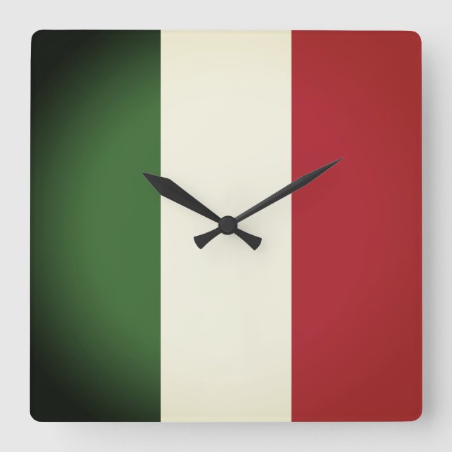 Reloj Cuadrado Bandera italiana (Anverso)