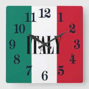 Reloj Cuadrado Bandera italiana Italia Il Tricolore