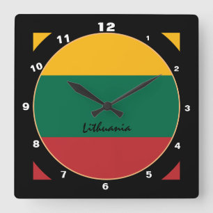 Reloj Cuadrado Bandera lituana y diseño de moda y de moda de Lit