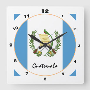 Reloj Cuadrado Bandera moderna de Guatemala, Casa de Guatemala / 