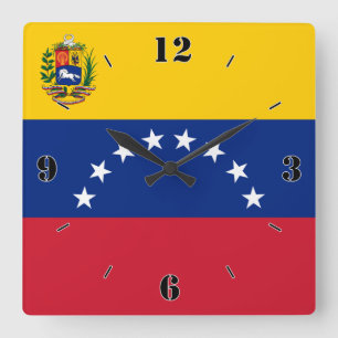 Reloj Cuadrado Bandera Nacional de Venezuela Patriótica