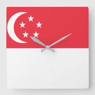 Reloj Cuadrado Bandera nacional del mundo de Singapur