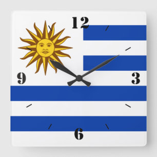Reloj Cuadrado Bandera Nacional Patriótica de Uruguay