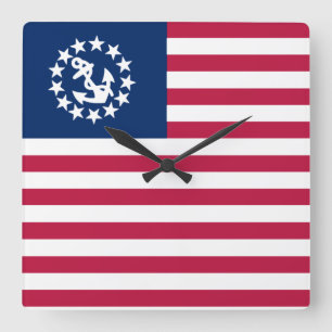 Reloj Cuadrado Bandera Nautica de Vela de Estados Unidos