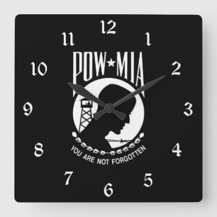 Reloj Cuadrado Bandera POW MIA: Soldados desaparecidos de la Guer