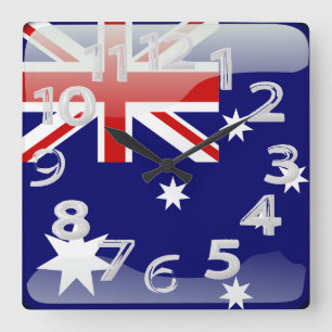 Reloj Cuadrado Bandera pulida de Australia