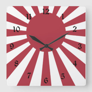 Reloj Cuadrado Bandera solar imperial en ascenso de Japón, Edo a