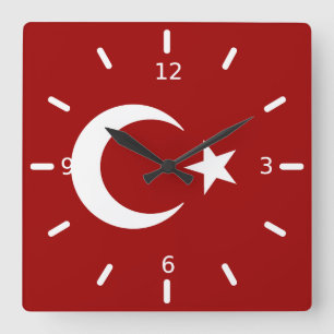 Reloj Cuadrado Bandera turca        