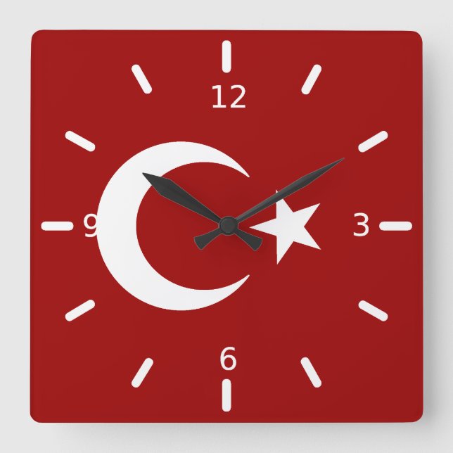 Reloj Cuadrado Bandera turca         (Anverso)