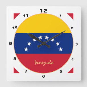 Reloj Cuadrado Bandera venezolana moderna, hogar Venezuela / dise