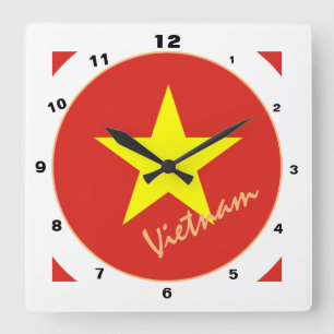Reloj Cuadrado Bandera vietnamita moderna, hogar vietnamita / dis