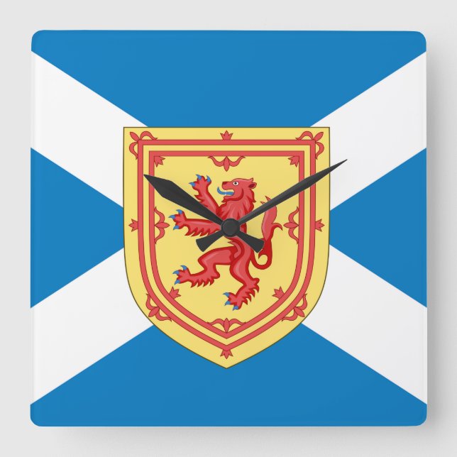 Reloj Cuadrado Bandera y armas reales de Escocia (Anverso)