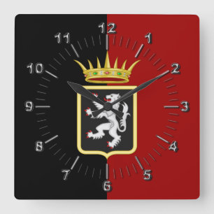 Reloj Cuadrado Bandera y Escudo del Valle de Aosta