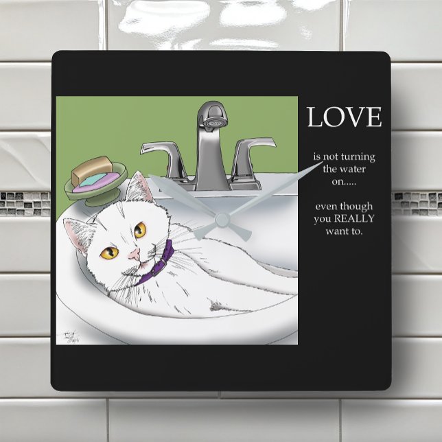 Reloj Cuadrado Baño Sink Cat (Subido por el creador)