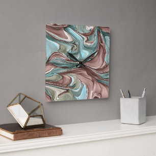 Reloj Cuadrado Baños de Green Blue Mauve White Gold Wall Clock