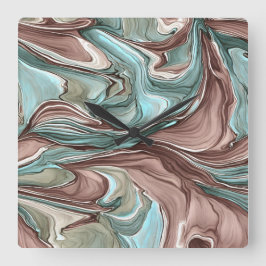 Reloj Cuadrado Baños de Green Blue Mauve White Gold Wall Clock