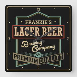 Reloj Cuadrado Bar de etiquetas personalizadas Lager Beer Brewing